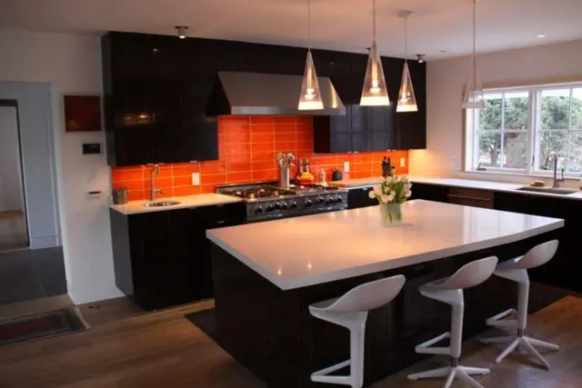 Black And Orange Kitchen 