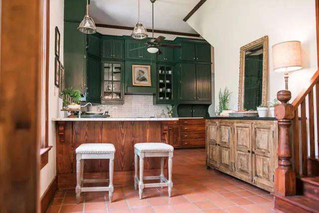 Green And Wood Kitchen  