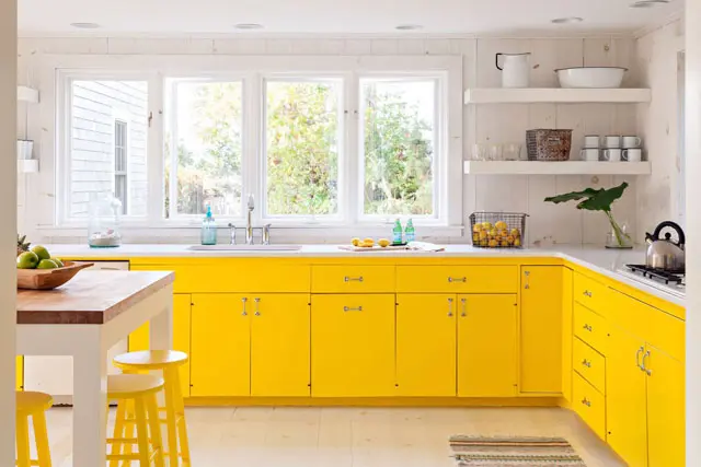 Yellow And White Kitchen  