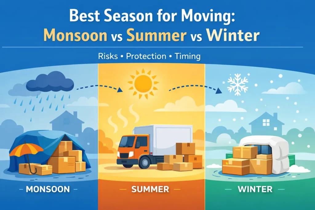 Monsoon vs Summer vs Winter Moving