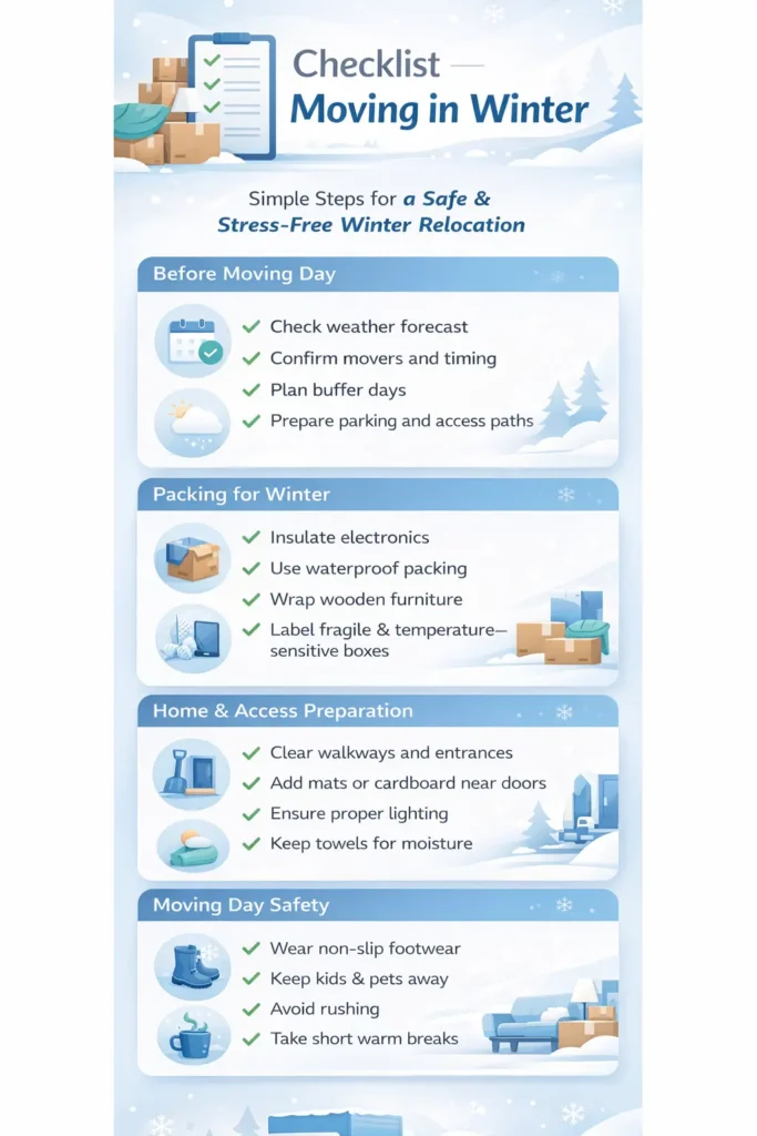 Moving in Winter Checklist