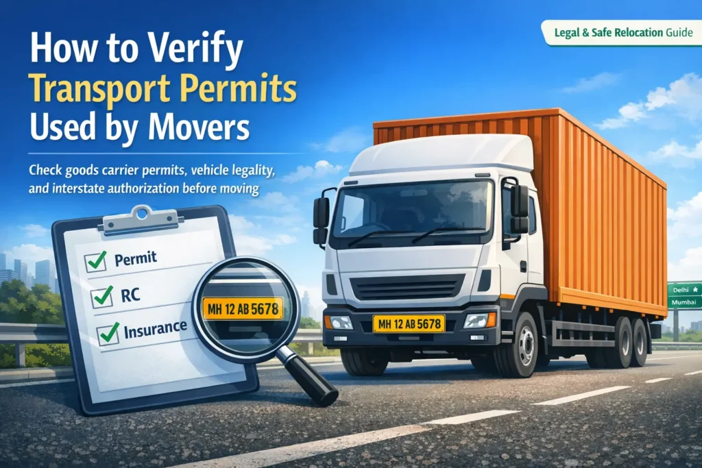 How to verify transport permits used by movers in India for legal household shifting