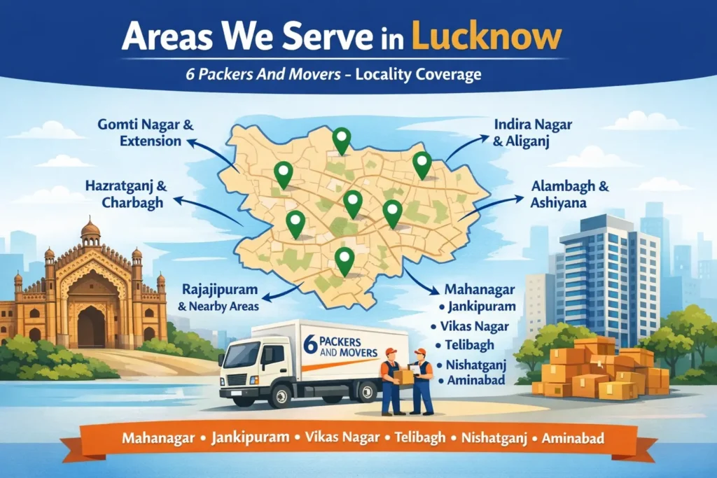 Packers and movers servicing Gomti Nagar, Indira Nagar and other areas of Lucknow