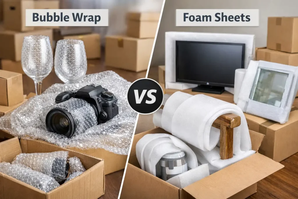 Bubble Wrap vs Foam Sheets – Best Packing Material for Safe Moving
