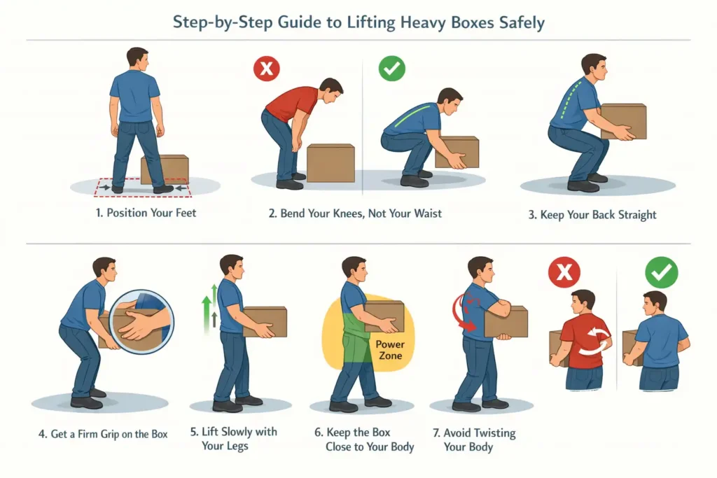 Step-by-Step Guide to Lifting Heavy Boxes Safely
