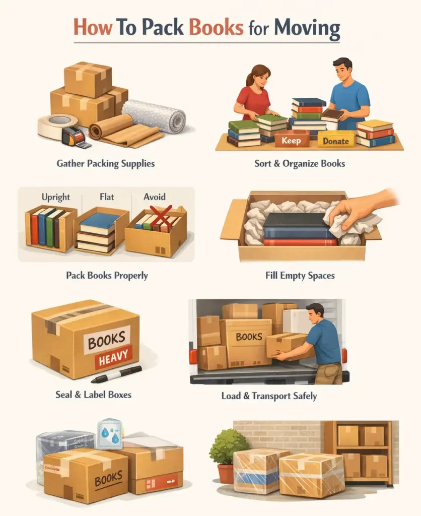 Step-by-Step Tutorial – How To Pack Books for Moving